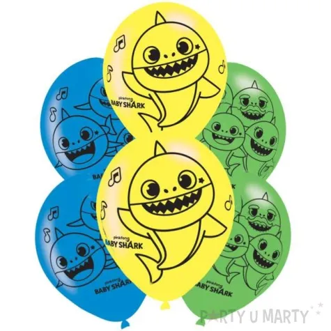 balony wesole rekiny mix amscan 11 6 szt