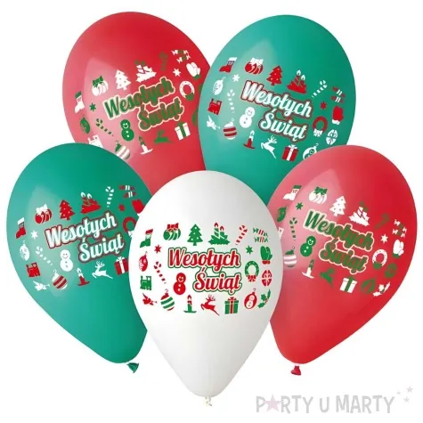 balony wesolych swiat pastel mix gemar 12 5 szt