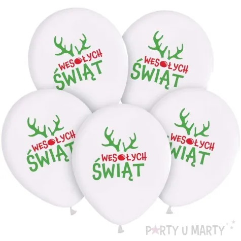 balony wesolych swiat rogi renifera pastel mix godan 12 5 szt