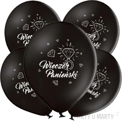 balony wieczor panienski czarne adikbal 12 5 szt