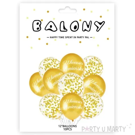 balony wieczor panienski konfetti zloty partypal 12 10 szt
