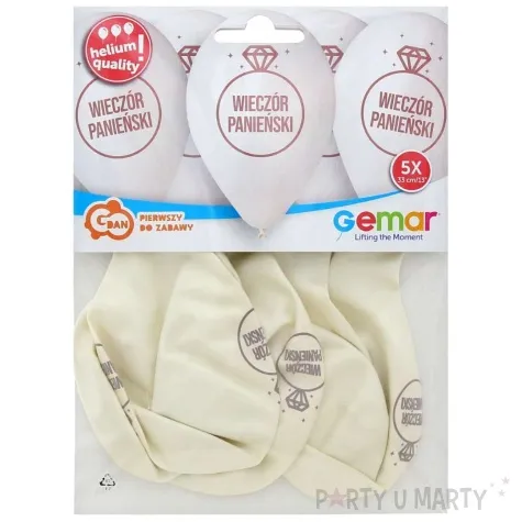 balony wieczor panienski pierscionek bialy gemar 13 25 szt