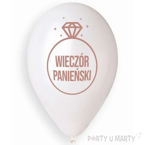 balony wieczor panienski pierscionek bialy gemar 13 5 szt