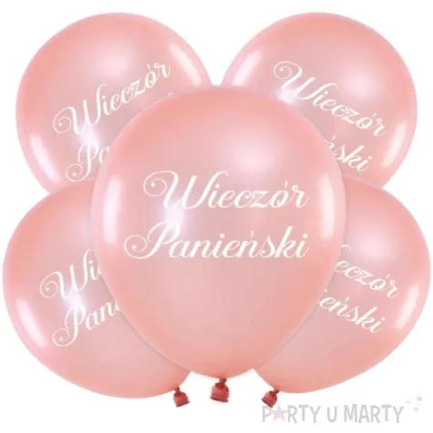 balony wieczor panienski rozowe zloto partypal 12 5 szt