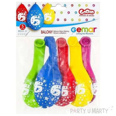 balony wiszace cyfra 6 gemar 12 5 szt