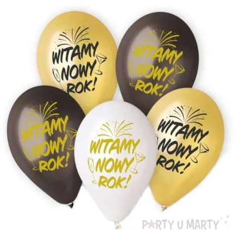 balony witamy nowy rok zloty mix gemar 13 5 szt