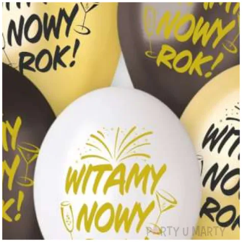 balony witamy nowy rok zloty mix gemar 13 5 szt