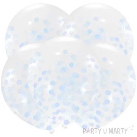 balony z konfetti classic blekitne dekoracjepolska 12 5 szt