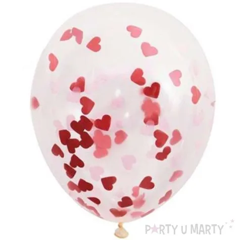 balony z konfetti classic czerwone unique 12 6 szt