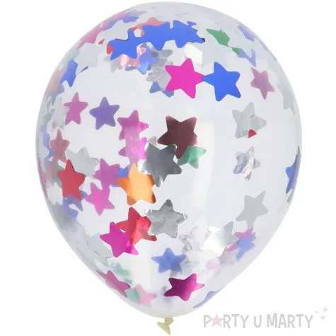 balony z konfetti classic gwiazdy mix folat 12 4 szt