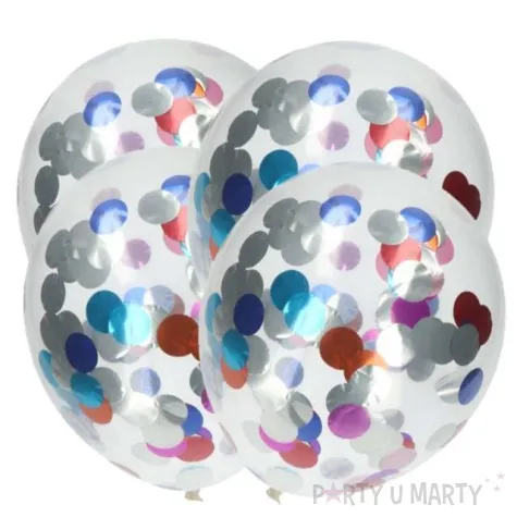 balony z konfetti classic kolorowe folat 12 4 szt lloons with coloured f