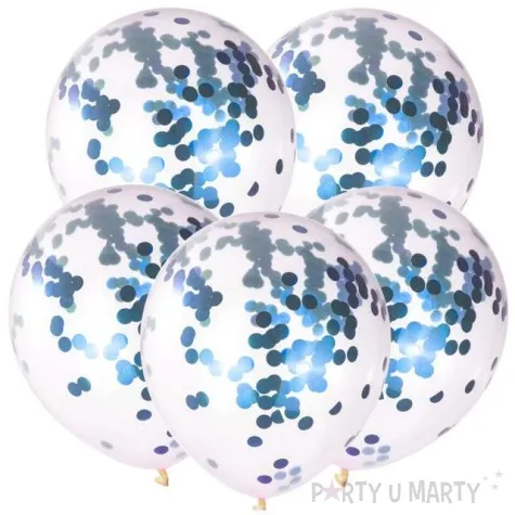 balony z konfetti classic niebieski czakos 10 5 szt