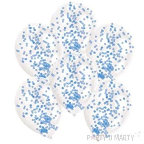 balony z konfetti classic niebieskie amscan 11 6 szt