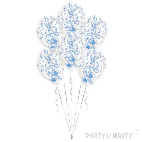 balony z konfetti classic niebieskie amscan 11 6 szt