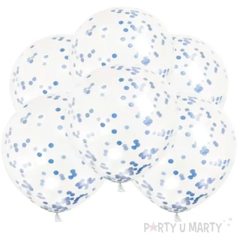 balony z konfetti classic niebieskie unique 12 6 szt
