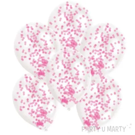 balony z konfetti classic rozowe amscan 11 6 szt