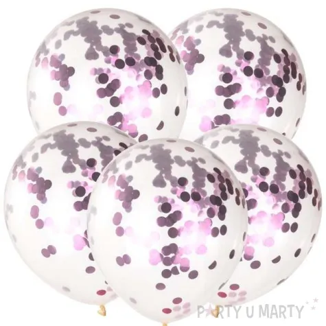 balony z konfetti classic rozowe czakos 10 5 szt