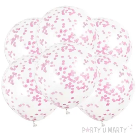 balony z konfetti classic rozowe unique 12 6 szt