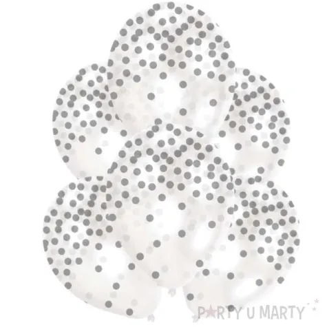 balony z konfetti classic srebrne amscan 11 6 szt