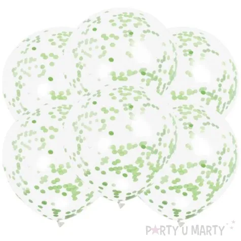 balony z konfetti classic zielone jabluszko unique 12 6 szt