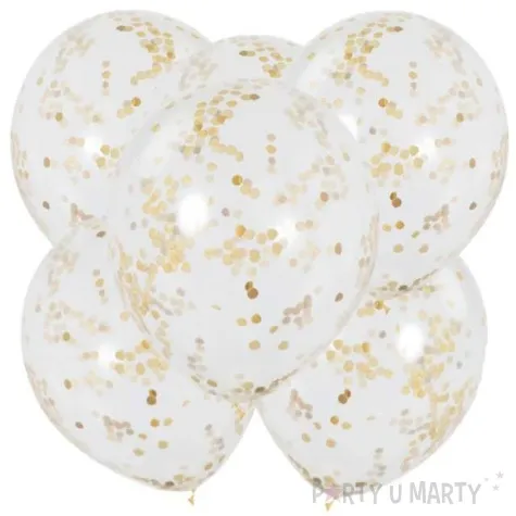 balony z konfetti classic zlote unique 12 6 szt