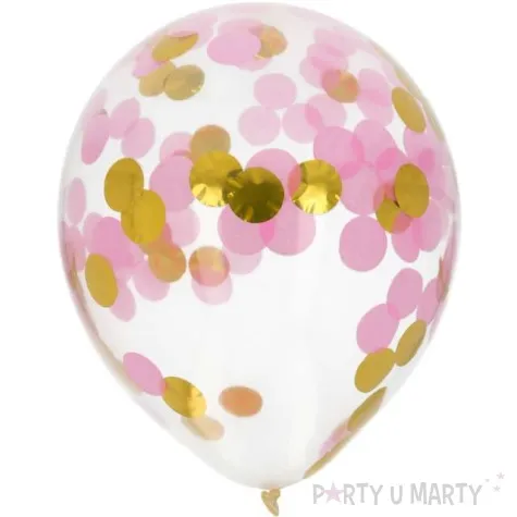 balony z konfetti classic zloto rozowe folat 12 4 szt