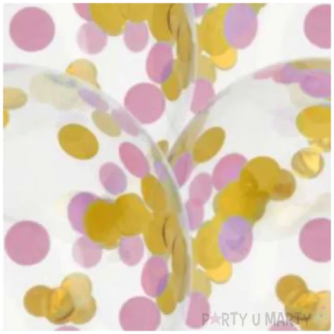 balony z konfetti classic zloto rozowe folat 12 4 szt