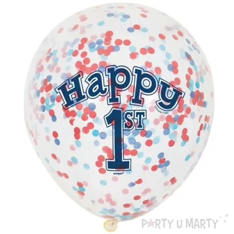 balony z konfetti cyfra 1 mix unique 12 6 szt