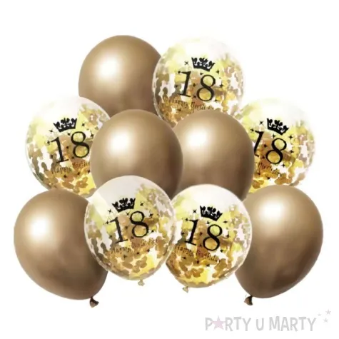 balony z konfetti happy birthday 18 mix z konfetti zloty jix 12 10 szt