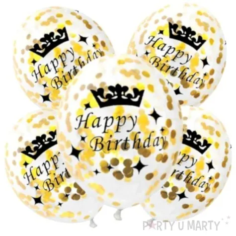 balony z konfetti happy birthday partypal 12 5 szt