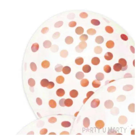 balony z konfetti transparentne rozowe zloto jix 12 5 szt