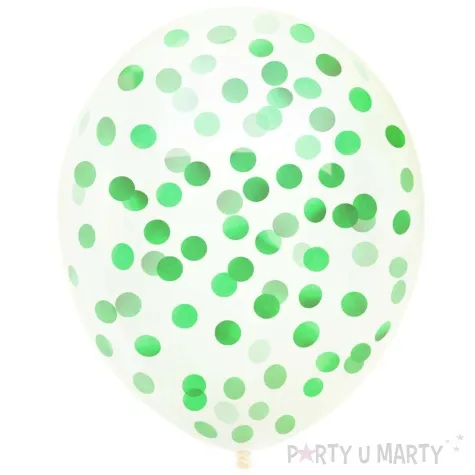 balony z konfetti transparentne zielony partypal 12 100 szt