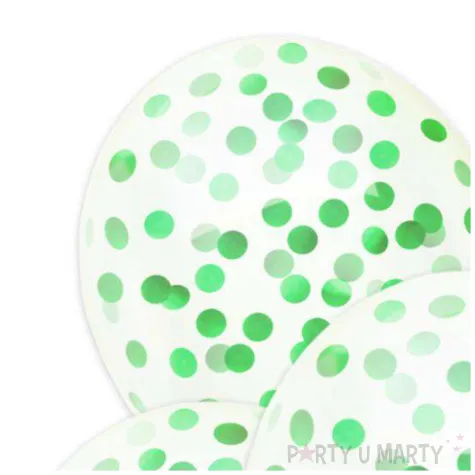 balony z konfetti transparentne zielony partypal 12 5 szt