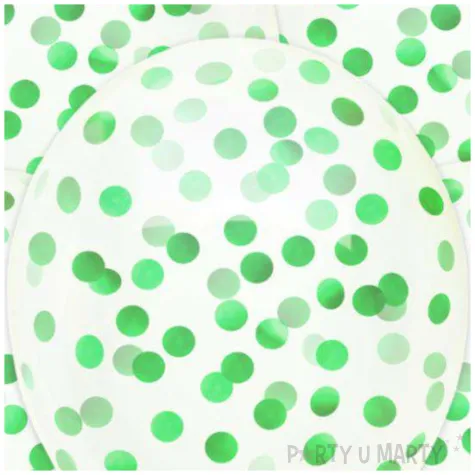 balony z konfetti transparentne zielony partypal 12 5 szt
