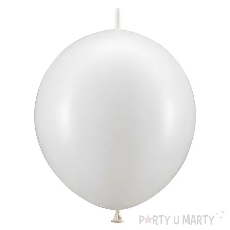 balony z lacznikiem bialy metaliczny partydeco 11 20 szt