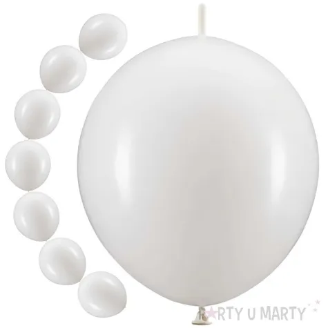 balony z lacznikiem bialy partydeco 11 20 szt