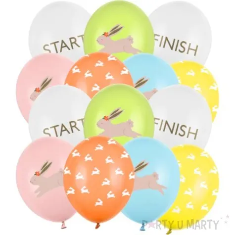 balony zajac wielkanoc pastel mix partydeco 12 50 szt