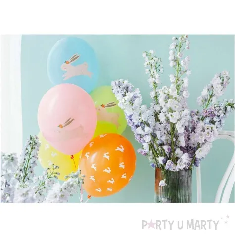 balony zajac wielkanoc pastel mix partydeco 12 50 szt