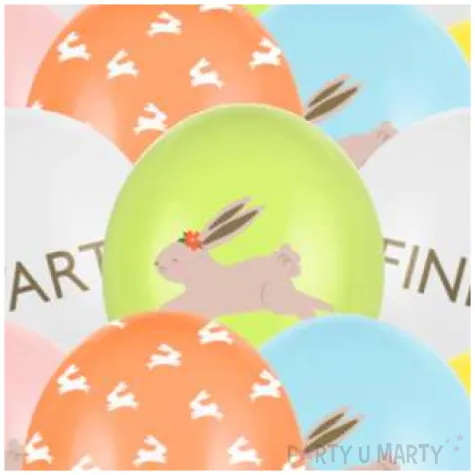 balony zajac wielkanoc pastel mix partydeco 12 50 szt