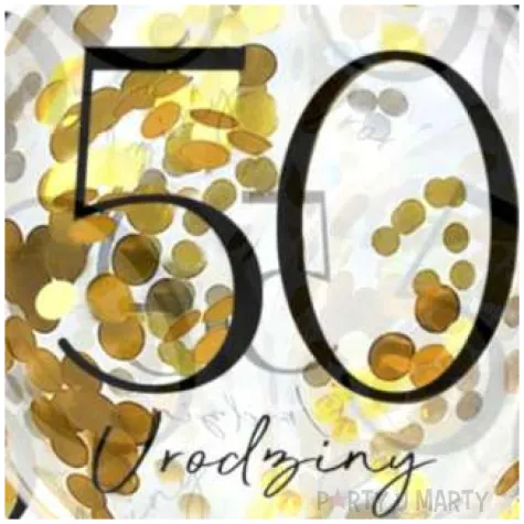balony zlote konfetti 50 urodziny dekoracje polska 12 5 szt