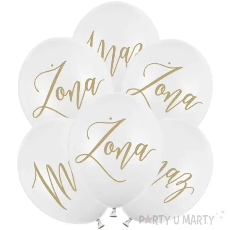 balony zona i maz pastel bialy partydeco 12 6 szt