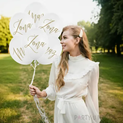 balony zona i maz pastel bialy partydeco 12 6 szt