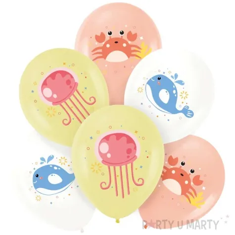 balony zwierzeta morskie mix partypal 12 6 szt