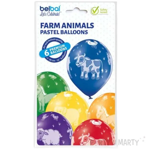 balony zwierzeta pastel mix belbal 12 6 szt