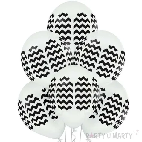 balony zygzaki pastel biale belbal 12 6 szt