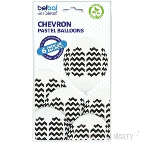 balony zygzaki pastel biale belbal 12 6 szt