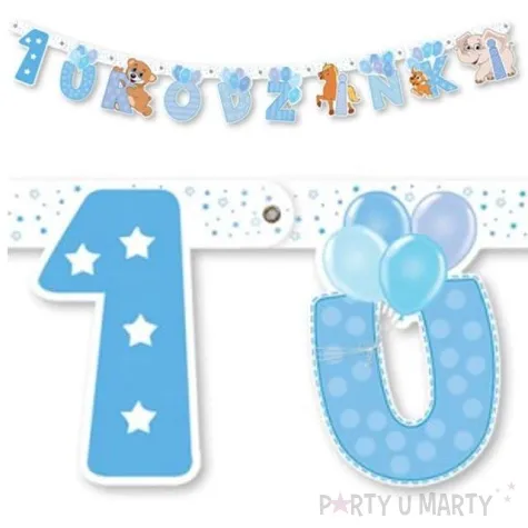 baner 1 urodzinki blekitny 159 cm