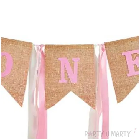 baner 1 urodziny one rozowe wstazeczki partypal