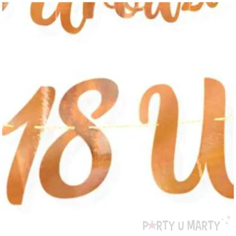 baner 18 urodziny rozowe zloto dekoracjepolska 100 cm