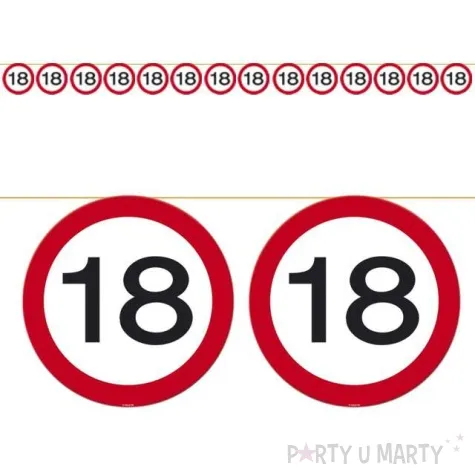 baner 18 urodziny znak czerwony folat 1200 cm